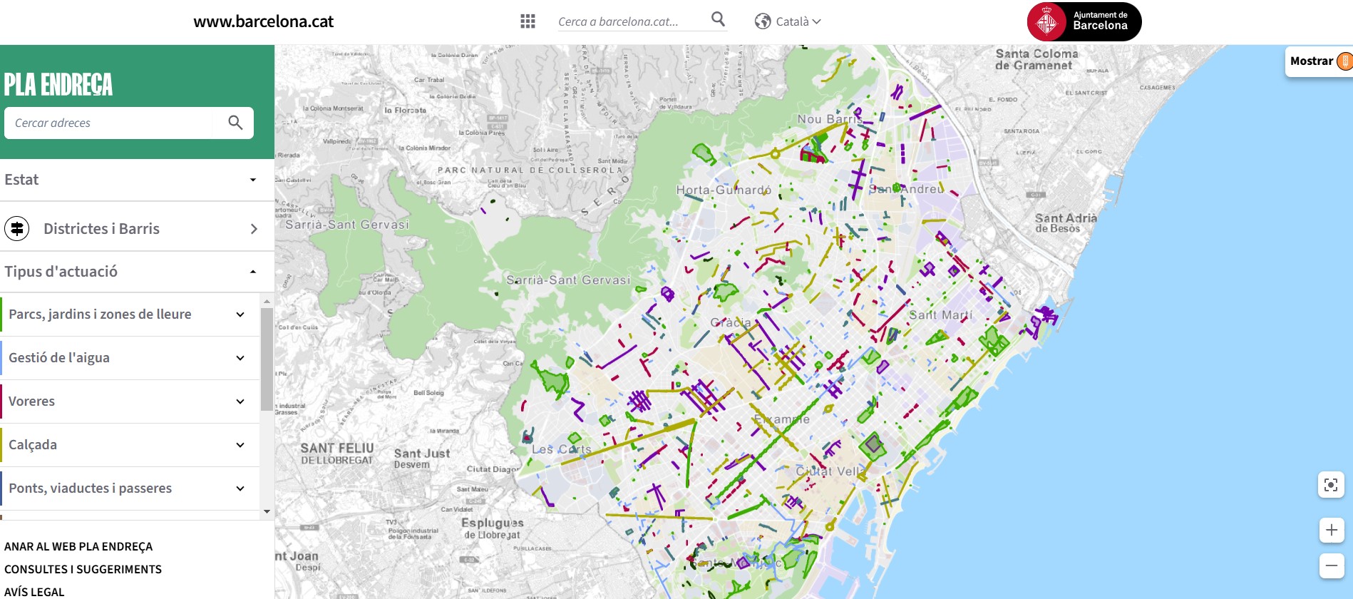 mapa obres barcelona